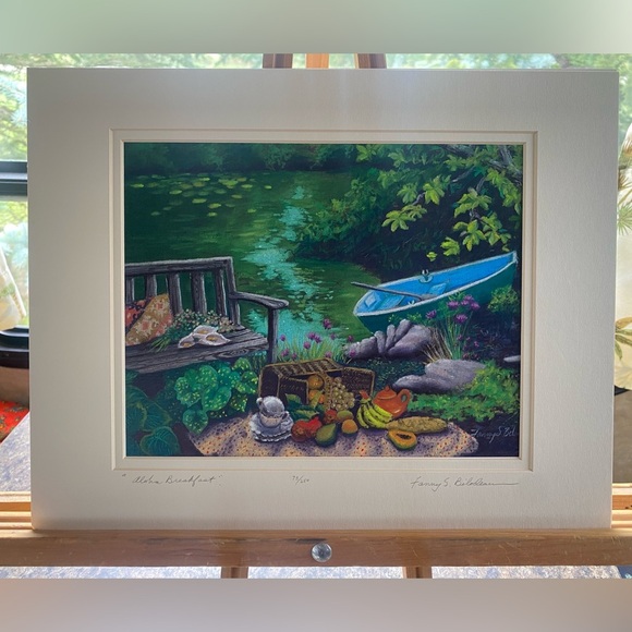 Fanny Bilodeau “Aloha Breakfast” Signed and Numbered Tropical Print 11inx14in - Picture 5 of 5